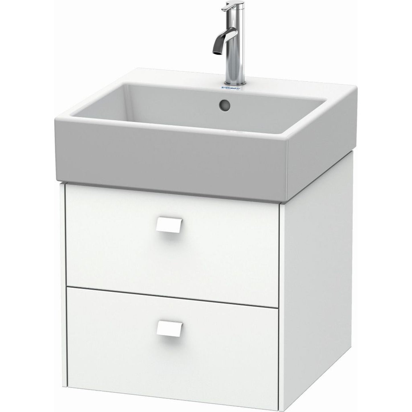 Duravit Brioso 19" x 17" x 18" Two Drawer Wall-Mount Vanity Unit in White Matt