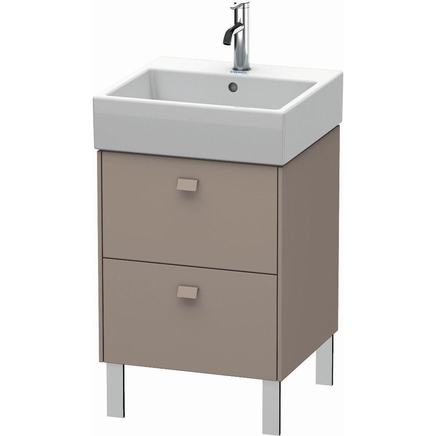 Duravit Brioso 19" x 22" x 18" Two Drawer Floor Standing Vanity Unit in Basalt Matt