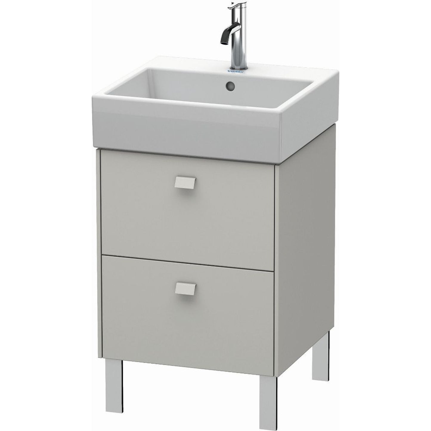 Duravit Brioso 19" x 22" x 18" Two Drawer Floor Standing Vanity Unit in Concrete Grey Matt