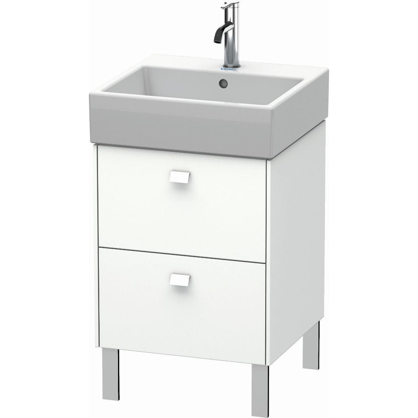 Duravit Brioso 19" x 22" x 18" Two Drawer Floor Standing Vanity Unit in White Matt