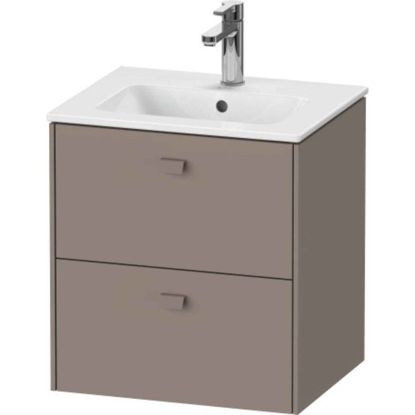 Duravit Brioso 20" x 22" x 16" Two Drawer Wall-Mount Vanity Unit in Basalt Matt