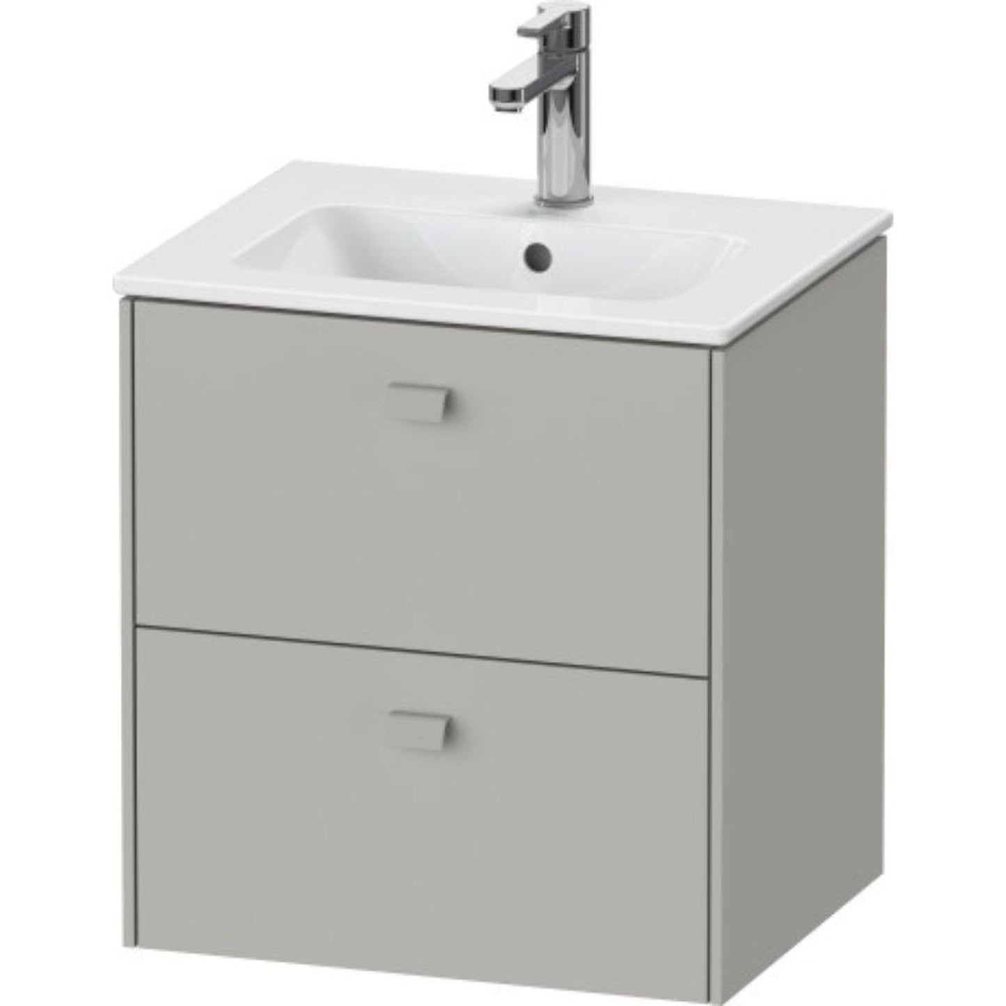 Duravit Brioso 20" x 22" x 16" Two Drawer Wall-Mount Vanity Unit in Concrete Grey Matt