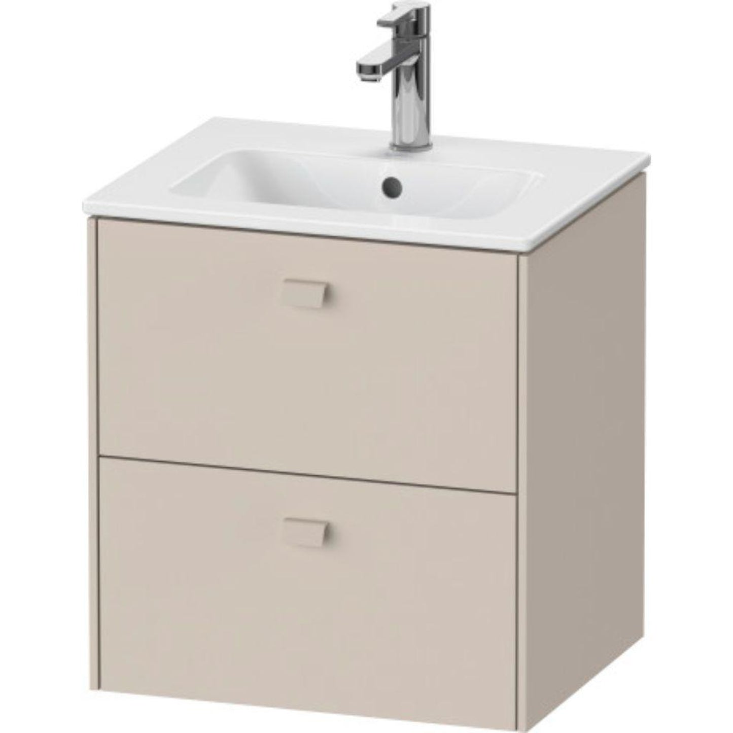 Duravit Brioso 20" x 22" x 16" Two Drawer Wall-Mount Vanity Unit in Taupe