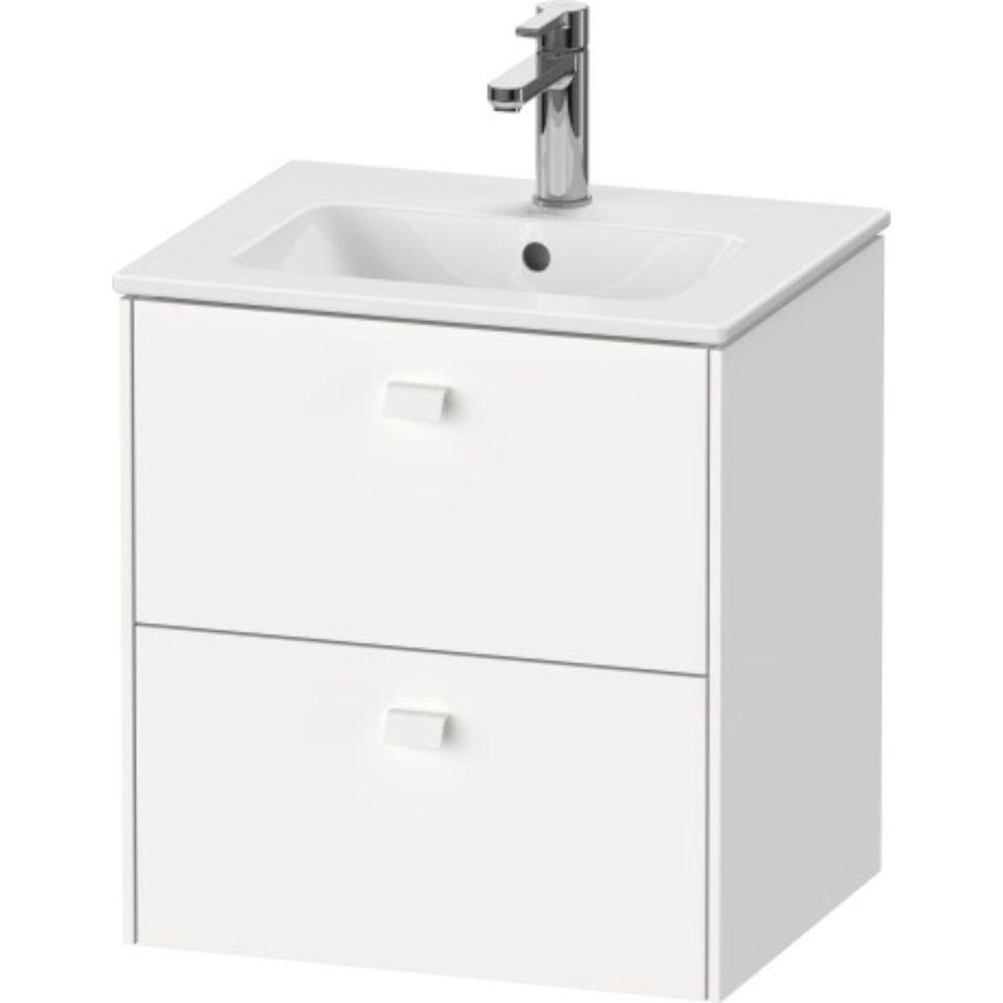 Duravit Brioso 20" x 22" x 16" Two Drawer Wall-Mount Vanity Unit in White Matt
