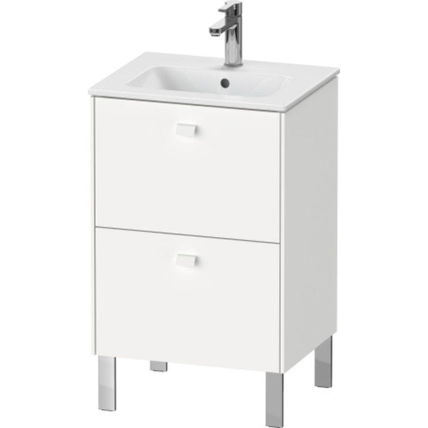 Duravit Brioso 20" x 27" x 16" Two Drawer Floor Standing Vanity Unit in White Matt