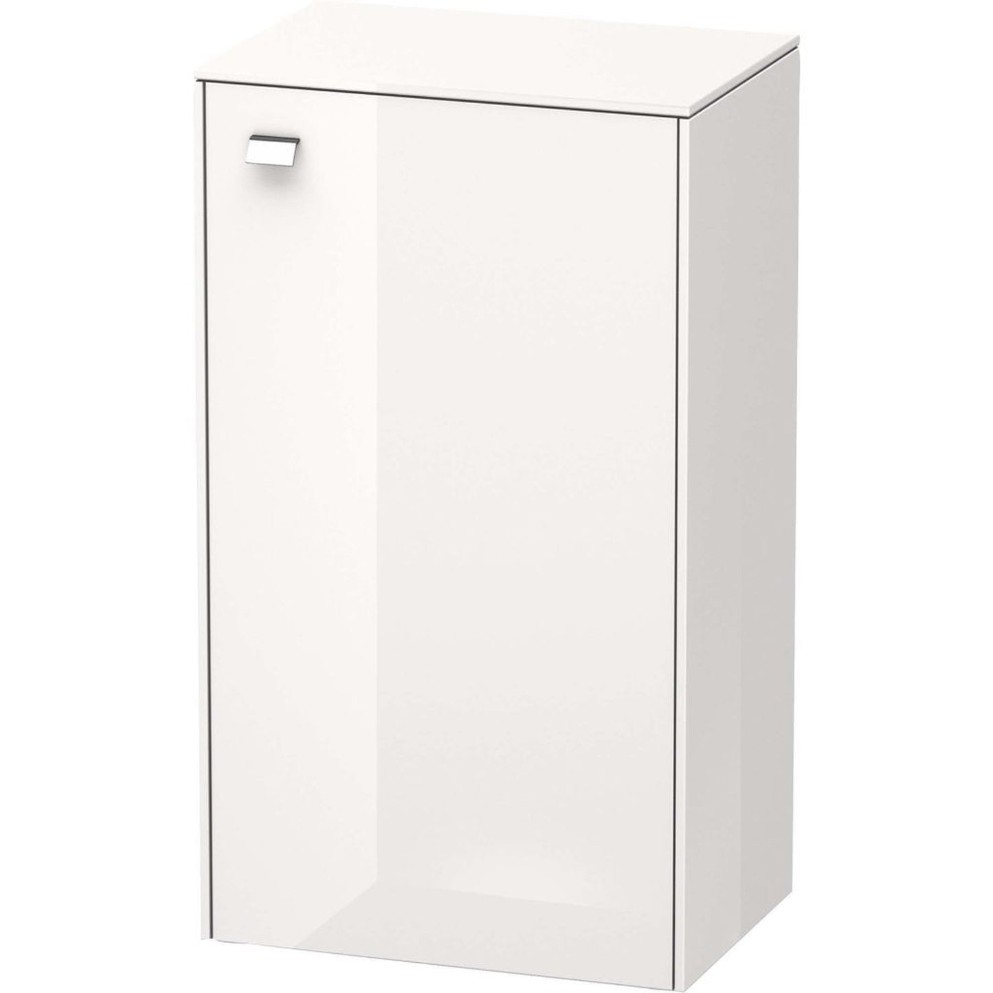 Duravit Brioso 20" x 36" x 14" Semi Tall Cabinet With Right Door in White High Gloss and Chrome Handle