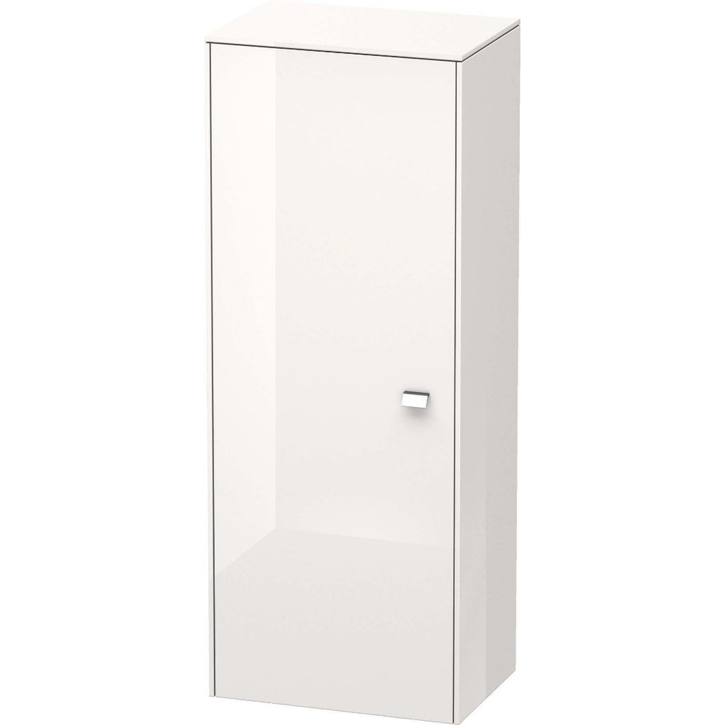 Duravit Brioso 20" x 52" x 14" Semi Tall Cabinet With Left Door in White High Gloss and Chrome Handle
