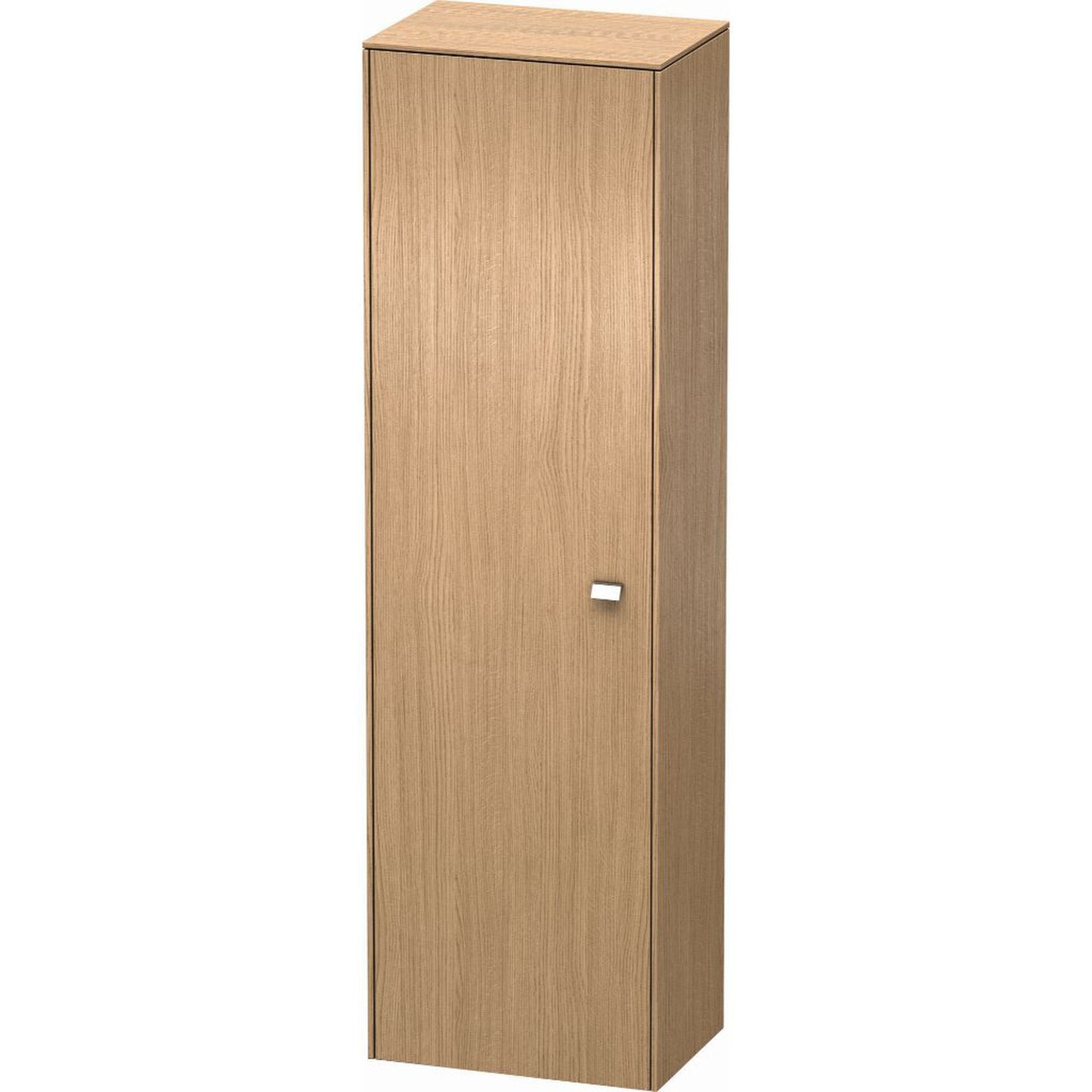 Duravit Brioso 20" x 70" x 14" Tall Cabinet With Left Door in European Oak and Chrome Handle