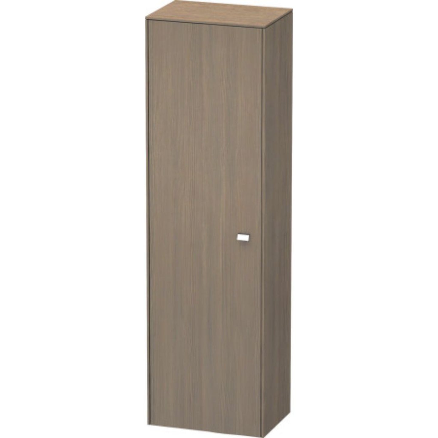 Duravit Brioso 20" x 70" x 14" Tall Cabinet With Left Door in Oak Terra and Chrome Handle