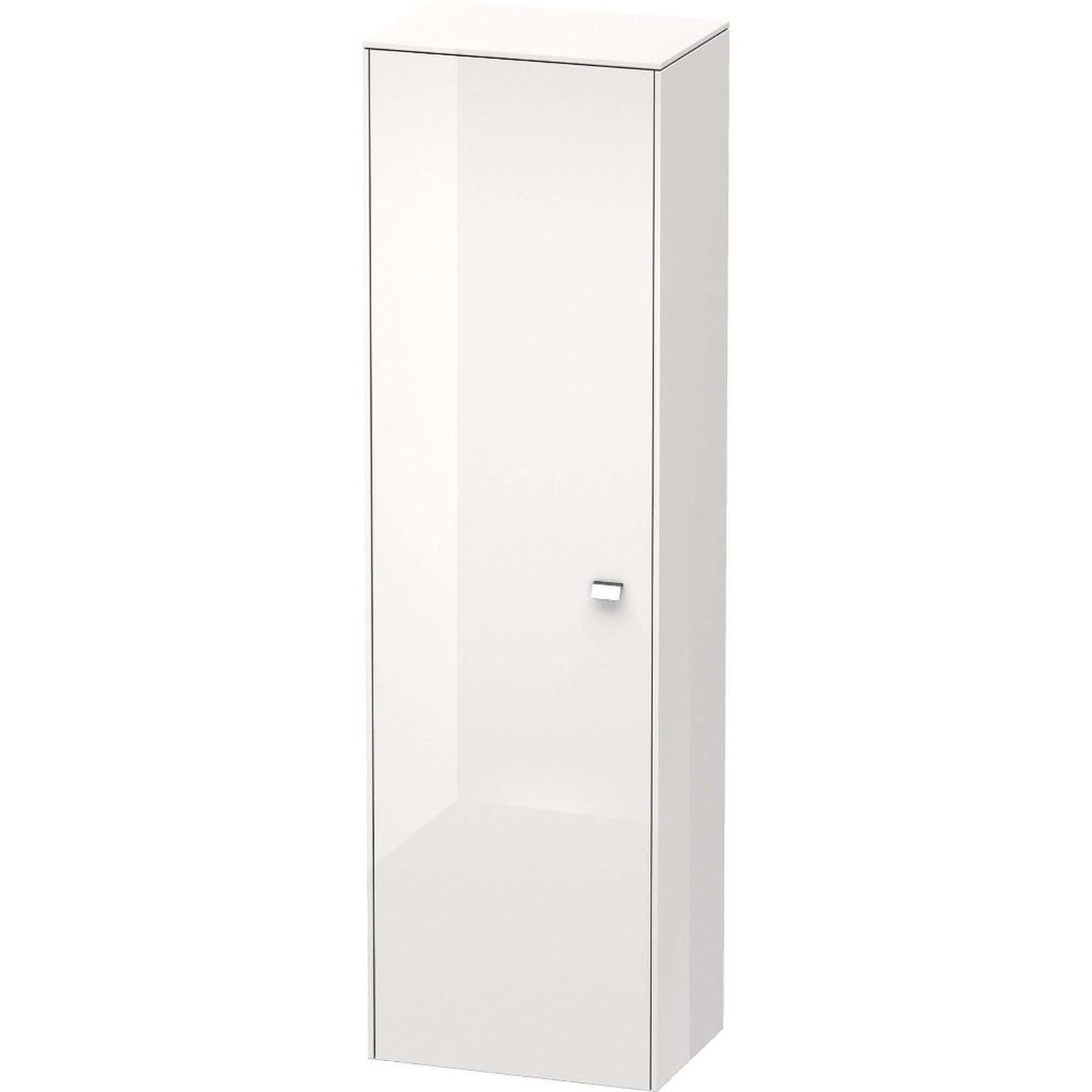 Duravit Brioso 20" x 70" x 14" Tall Cabinet With Left Door in White High Gloss and Chrome Handle