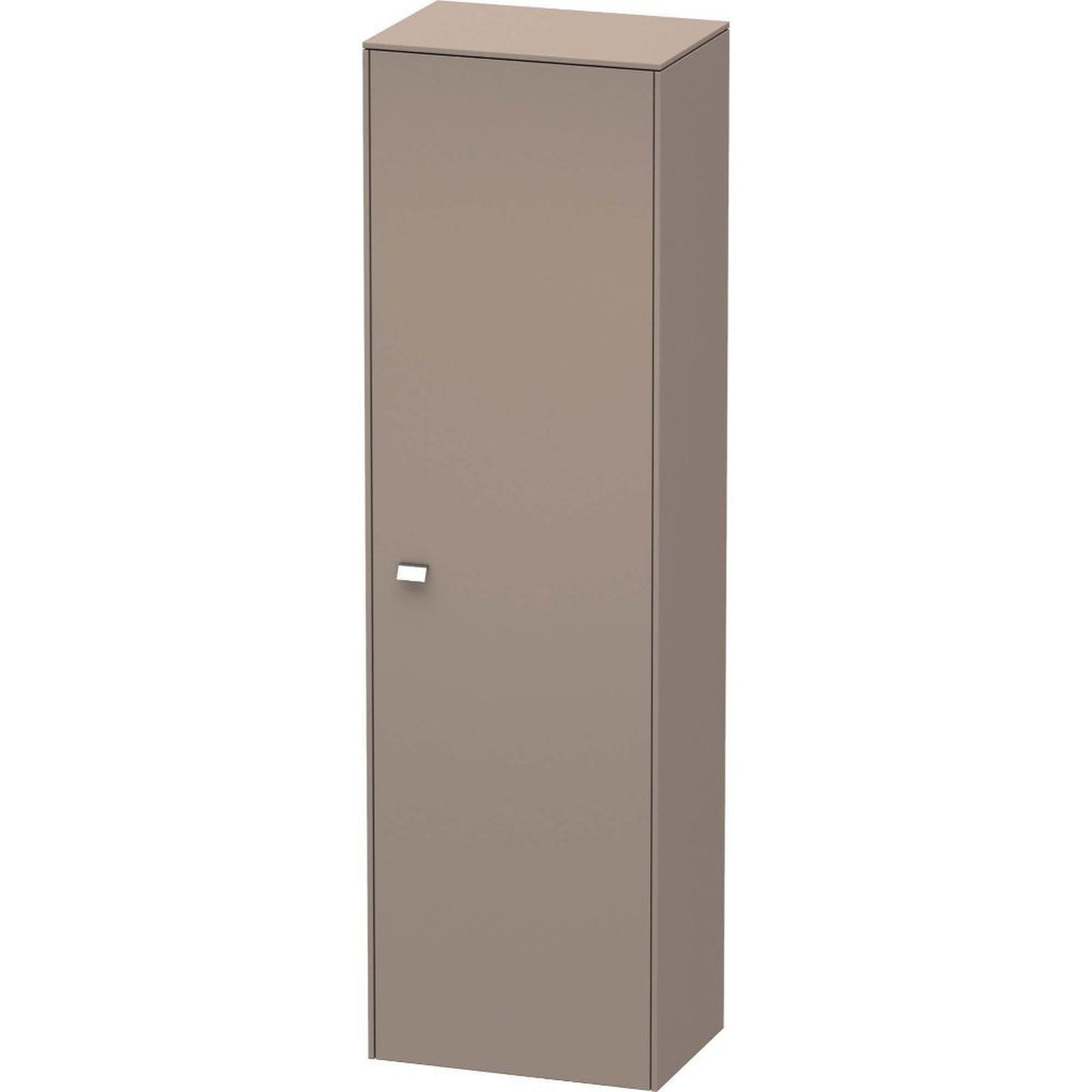 Duravit Brioso 20" x 70" x 14" Tall Cabinet With Right Door in Basalt Matt and Chrome Handle