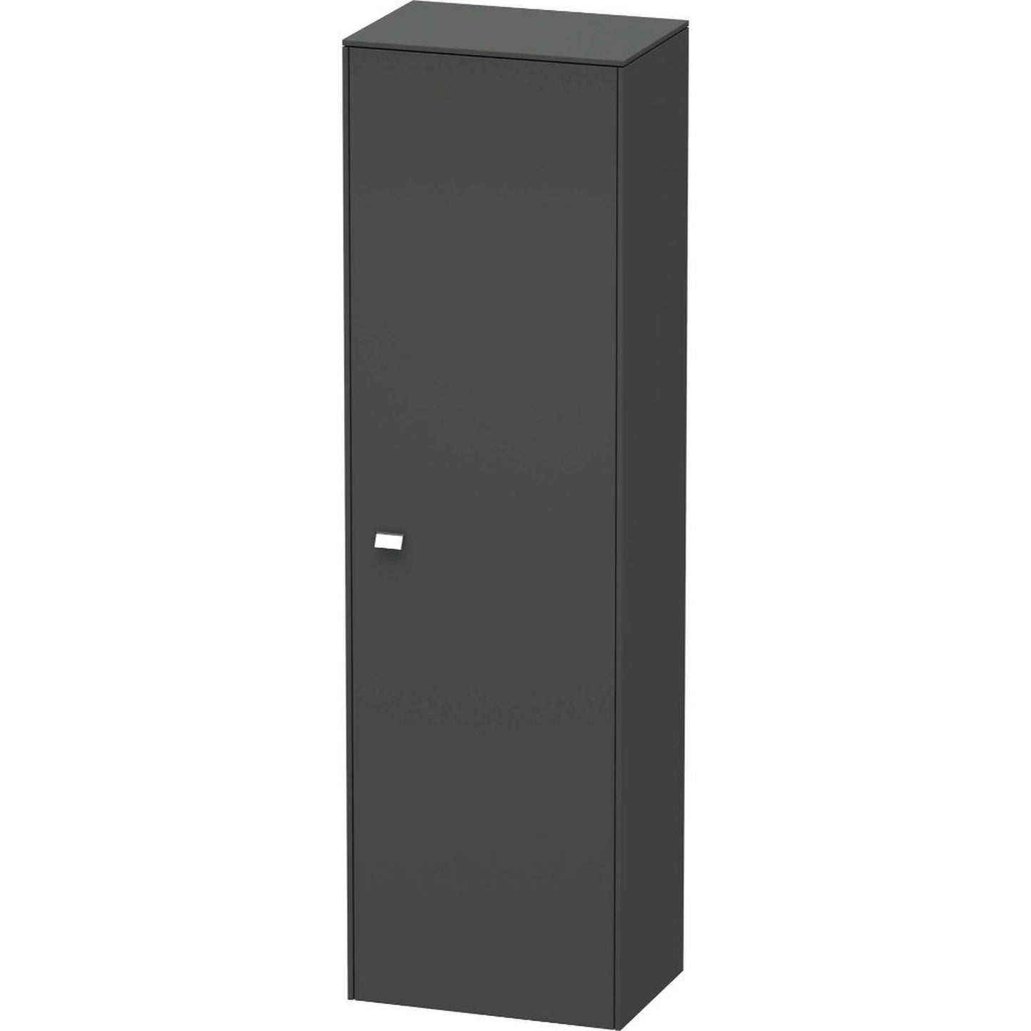 Duravit Brioso 20" x 70" x 14" Tall Cabinet With Right Door in Graphite Matt and Chrome Handle