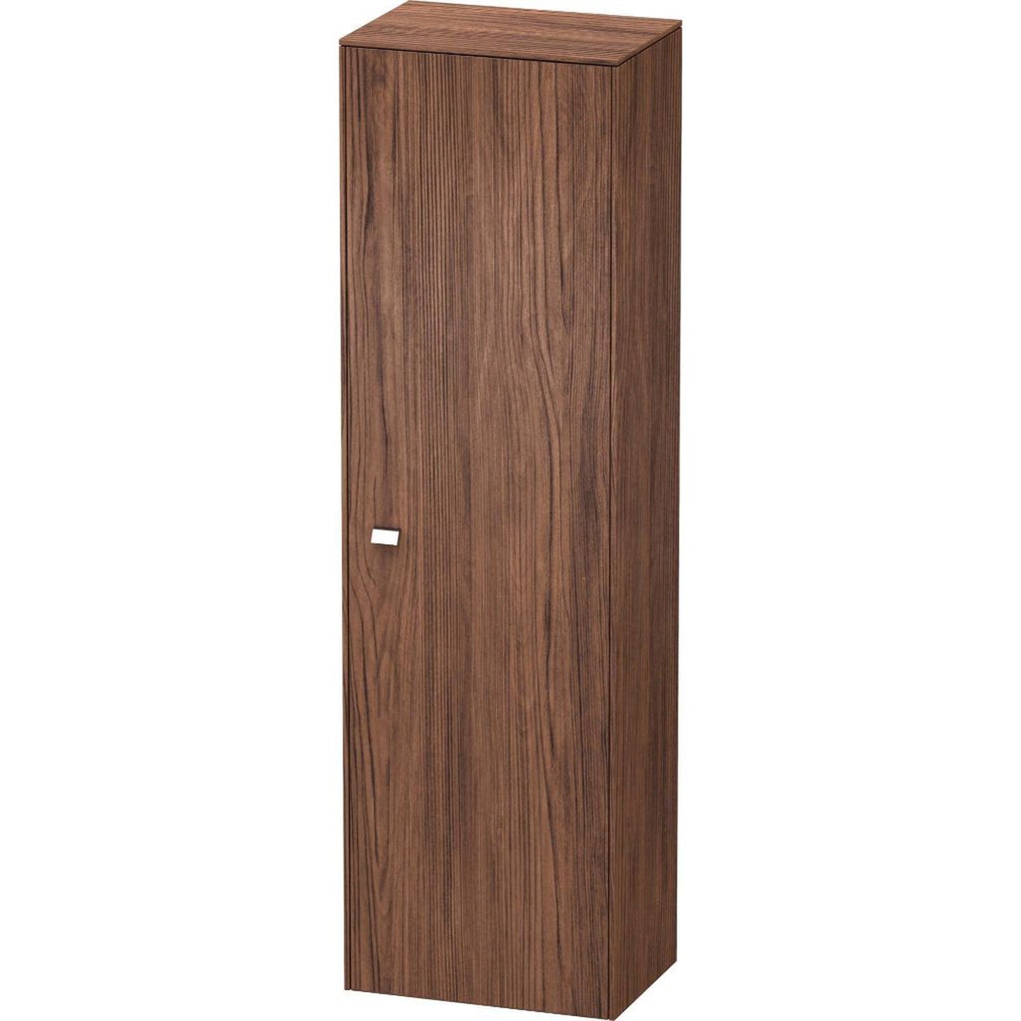 Duravit Brioso 20" x 70" x 14" Tall Cabinet With Right Door in Walnut Dark and Chrome Handle