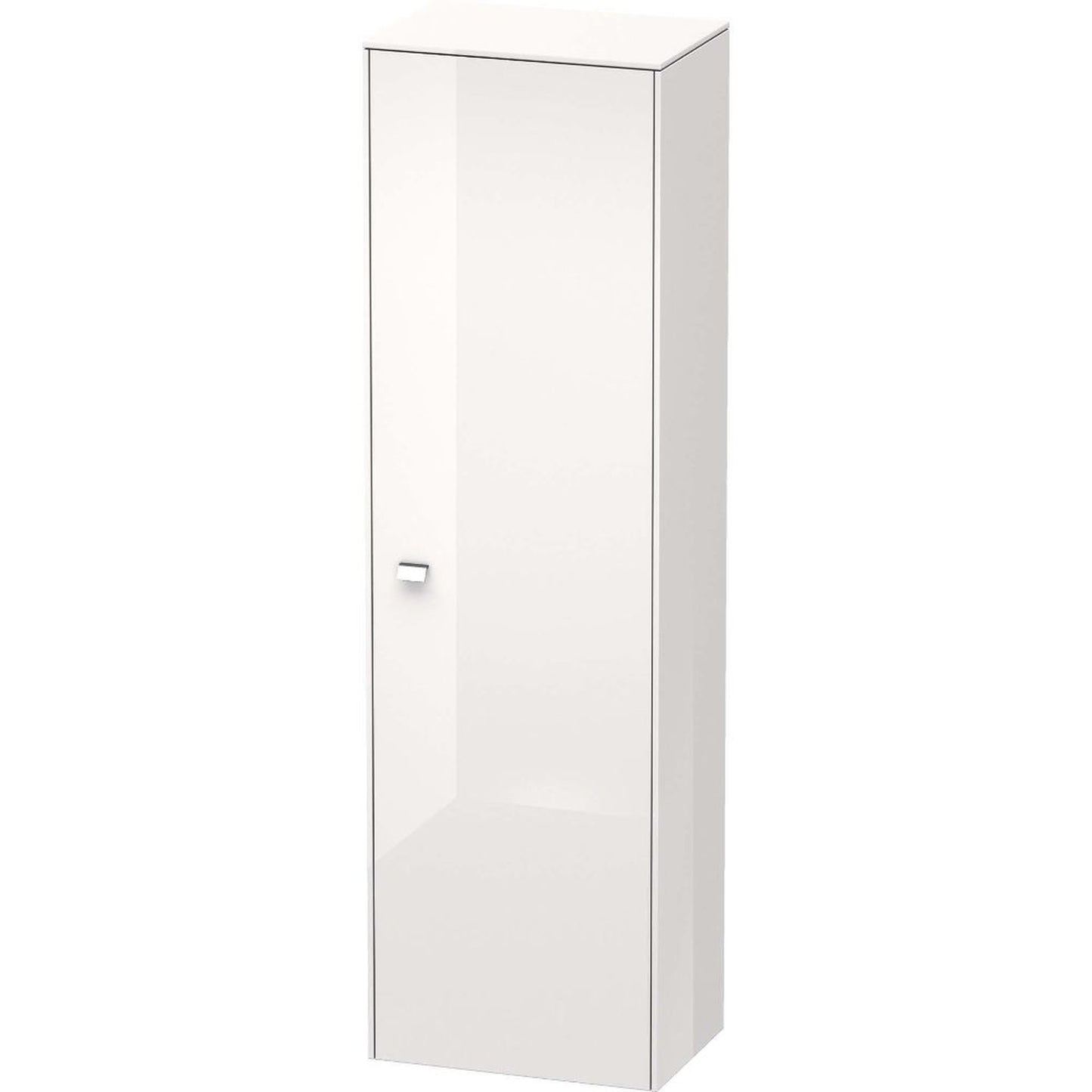 Duravit Brioso 20" x 70" x 14" Tall Cabinet With Right Door in White High Gloss and Chrome Handle