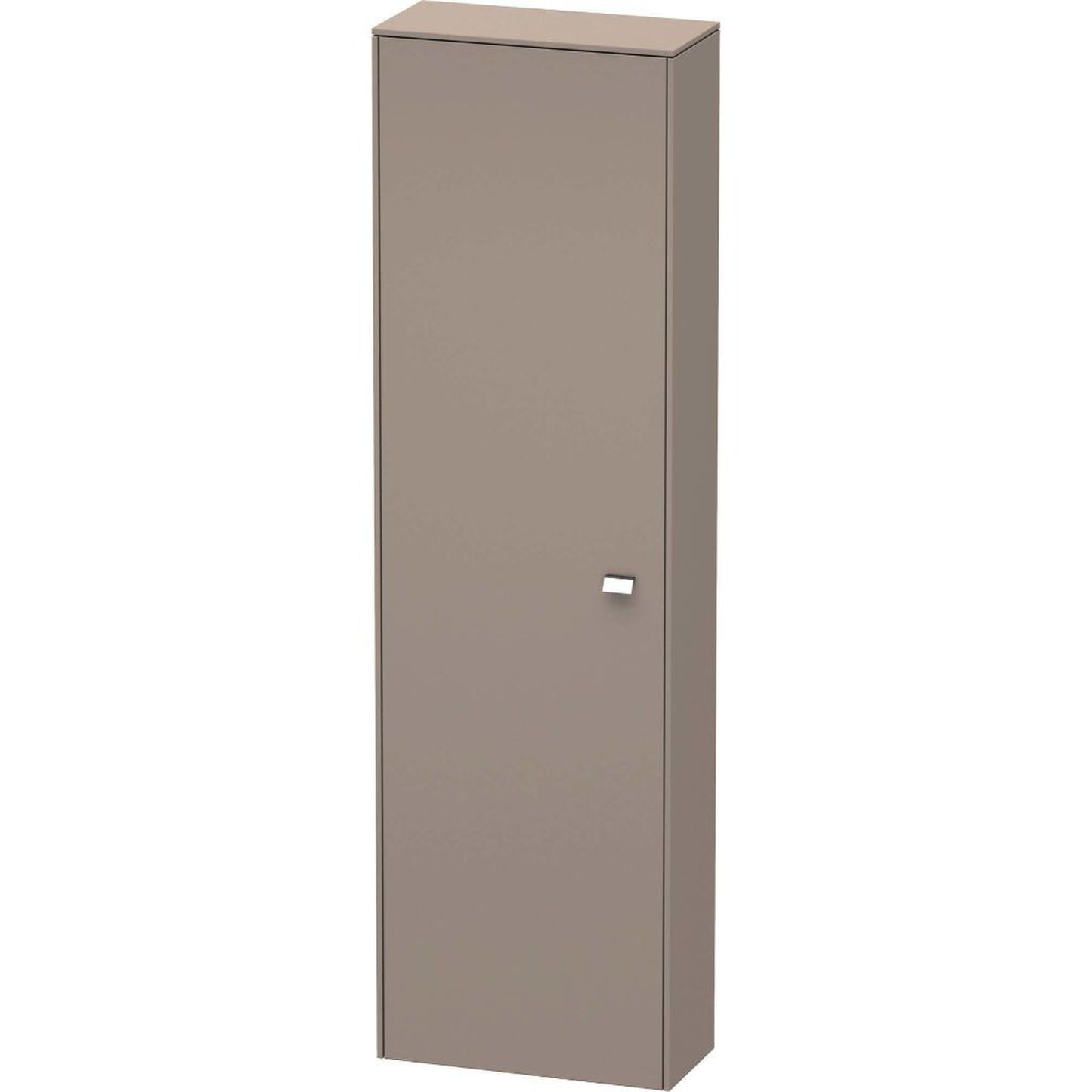 Duravit Brioso 20" x 70" x 9" Tall Cabinet With Left Door in Basalt Matt and Chrome Handle