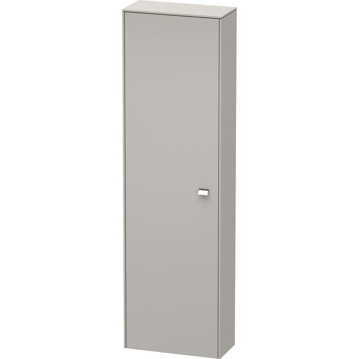 Duravit Brioso 20" x 70" x 9" Tall Cabinet With Left Door in Concrete Grey Matt and Chrome Handle