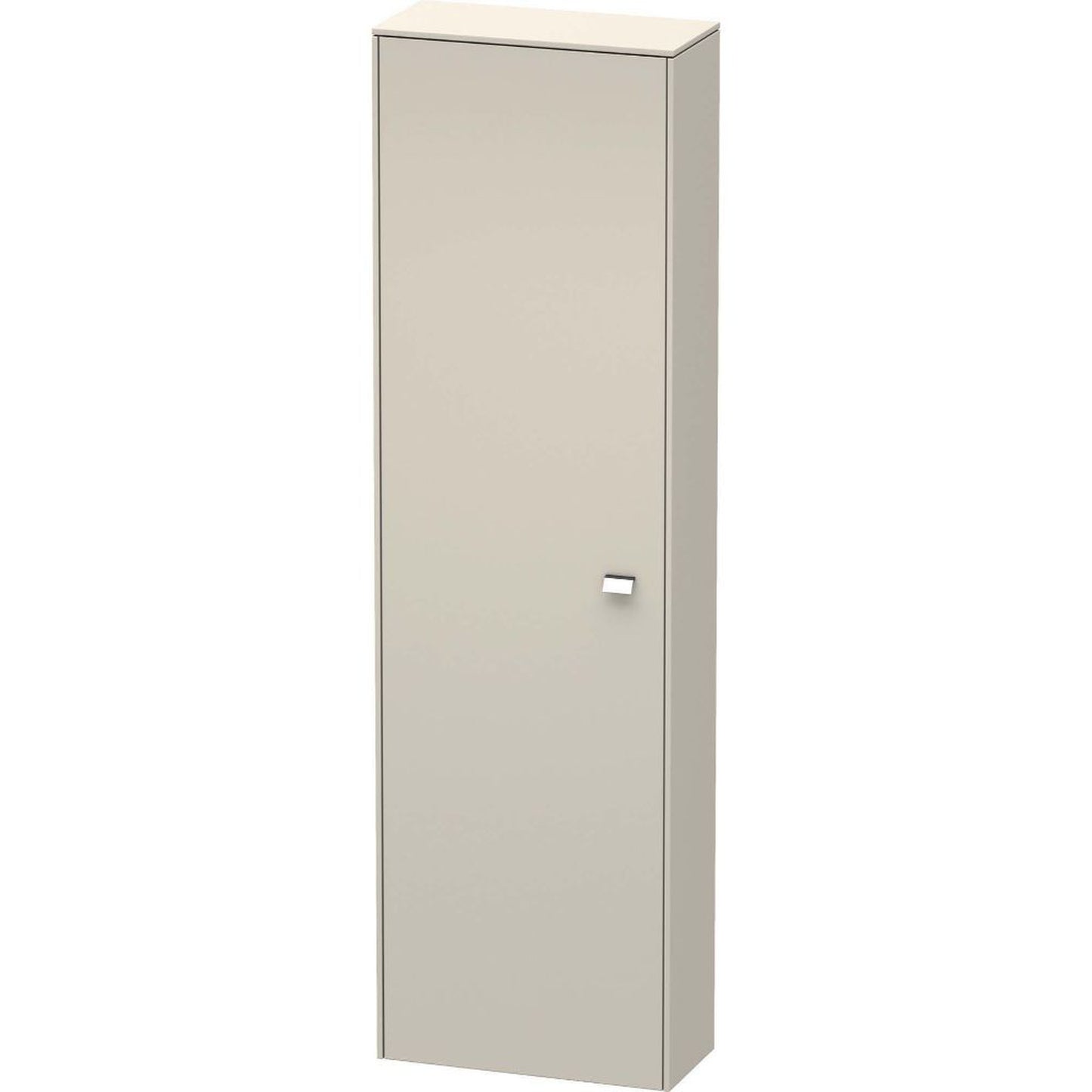 Duravit Brioso 20" x 70" x 9" Tall Cabinet With Left Door in Taupe and Chrome Handle