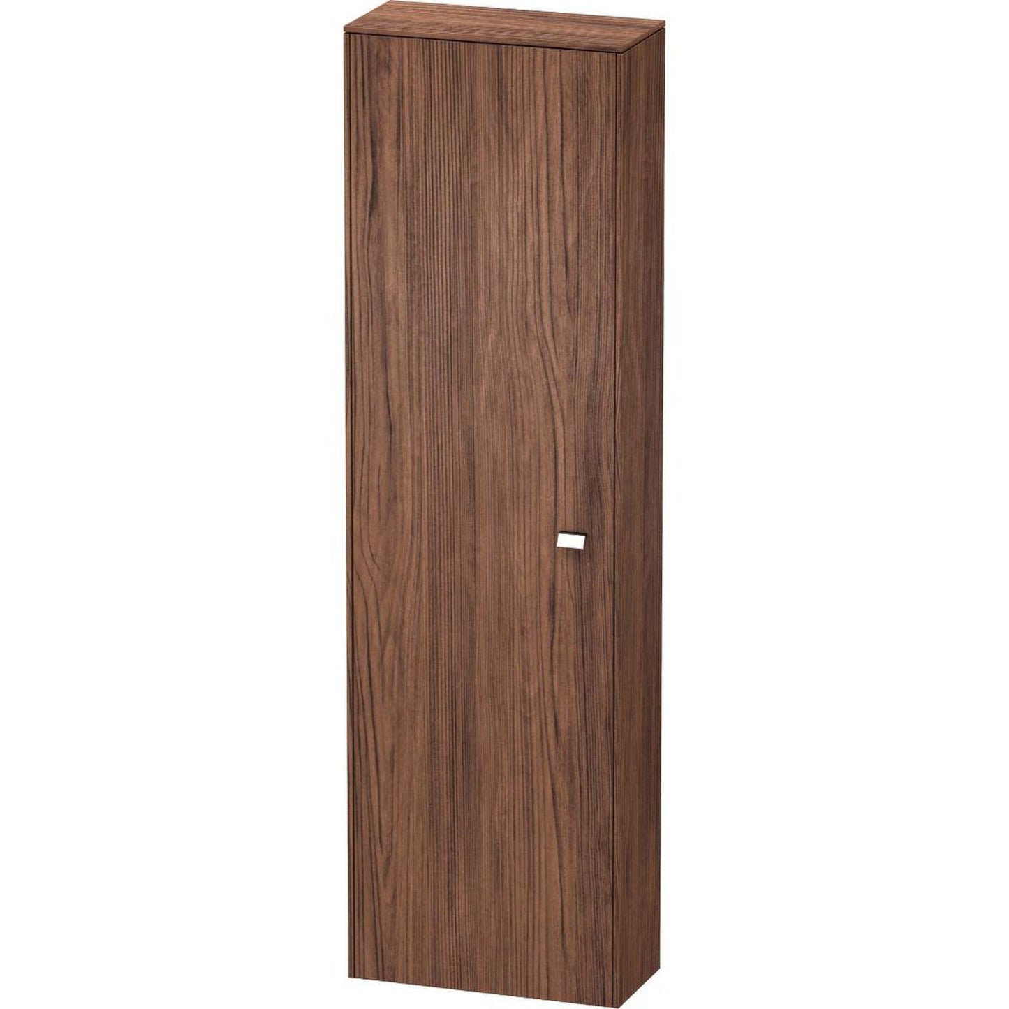 Duravit Brioso 20" x 70" x 9" Tall Cabinet With Left Door in Walnut Dark and Chrome Handle