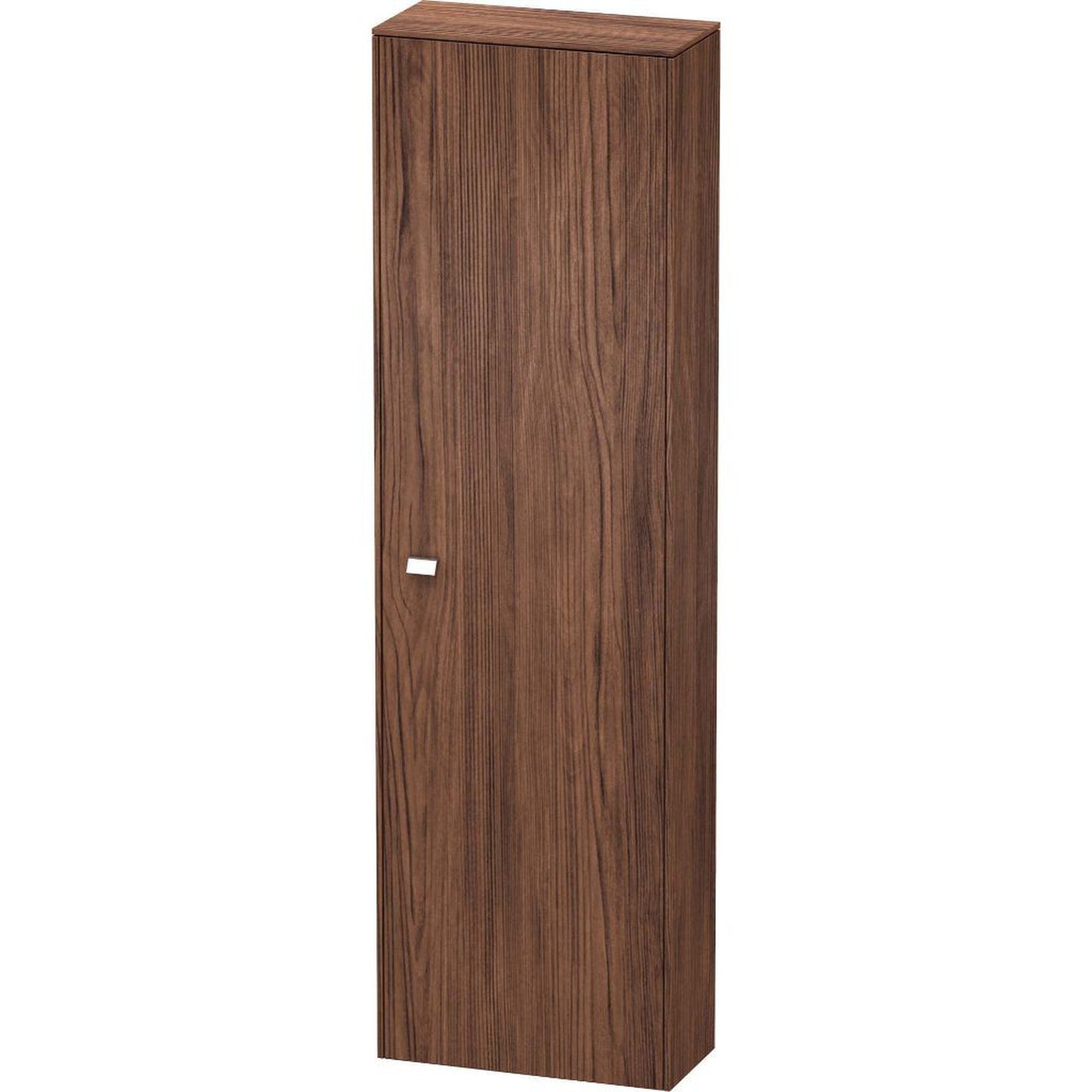 Duravit Brioso 20" x 70" x 9" Tall Cabinet With Right Door in Walnut Dark and Chrome Handle