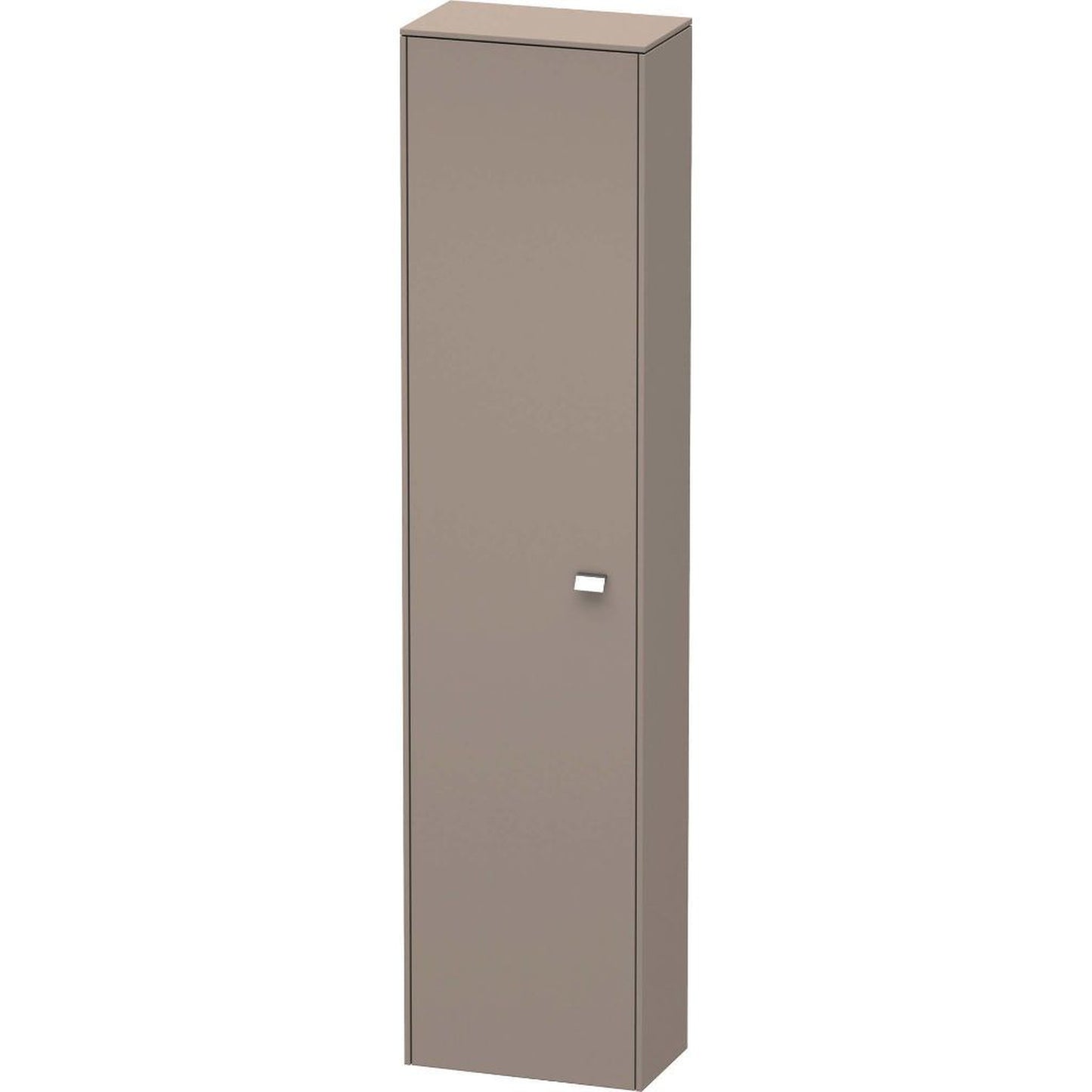 Duravit Brioso 20" x 79" x 14" Tall Cabinet With Left Door in Basalt Matt and Chrome Handle