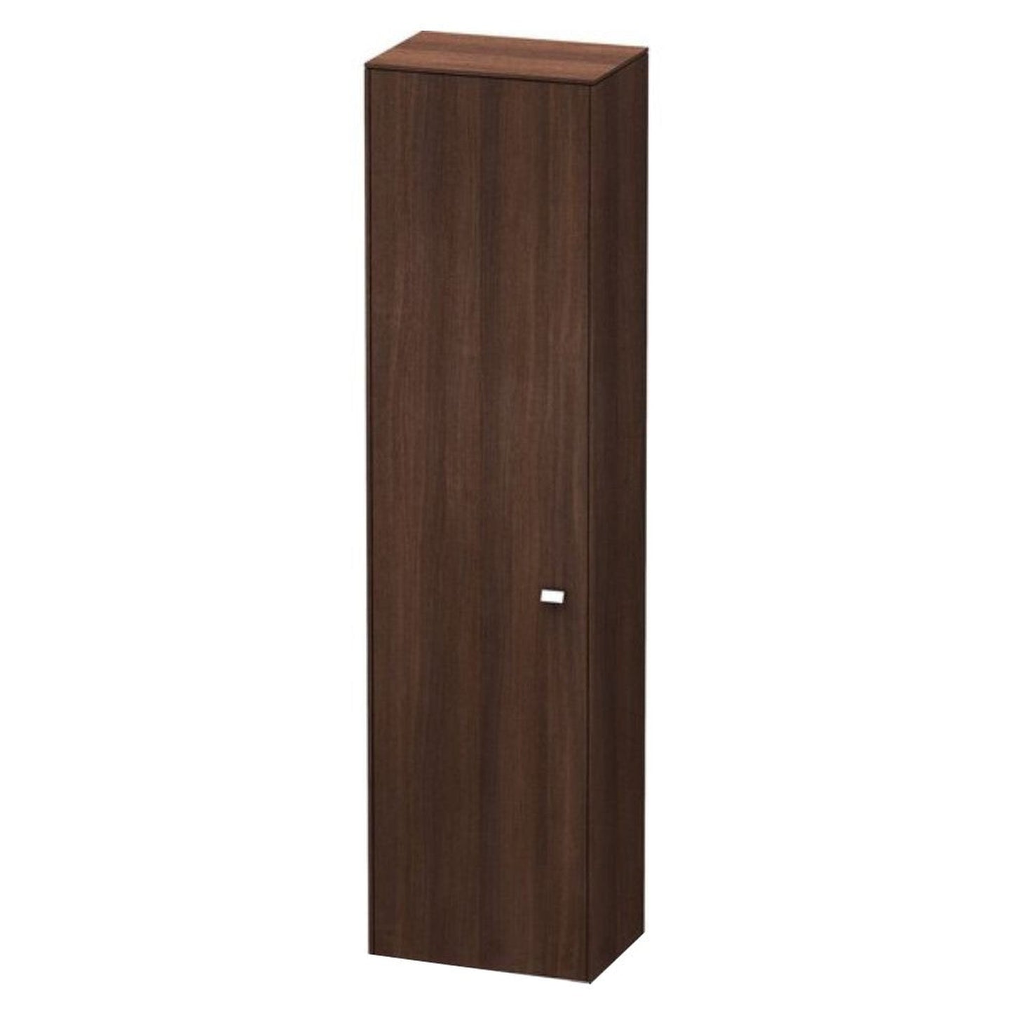 Duravit Brioso 20" x 79" x 14" Tall Cabinet With Left Door in Chestnut Dark and Chrome Handle