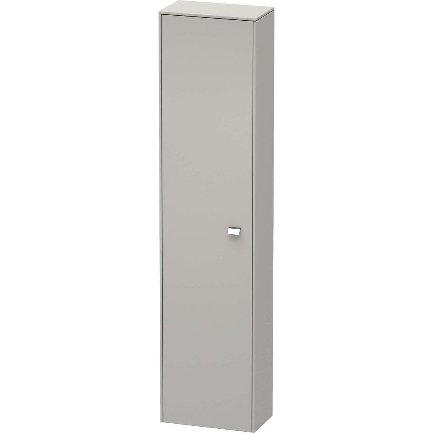 Duravit Brioso 20" x 79" x 14" Tall Cabinet With Left Door in Concrete Grey Matt and Chrome Handle