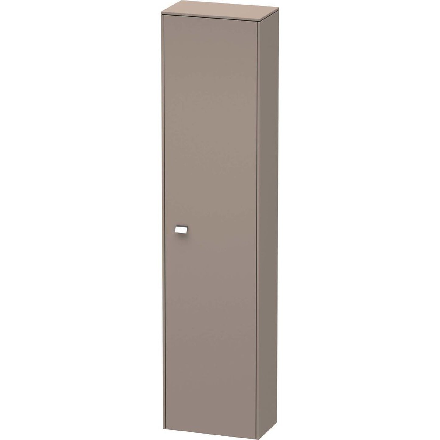 Duravit Brioso 20" x 79" x 14" Tall Cabinet With Right Door in Basalt Matt and Chrome Handle