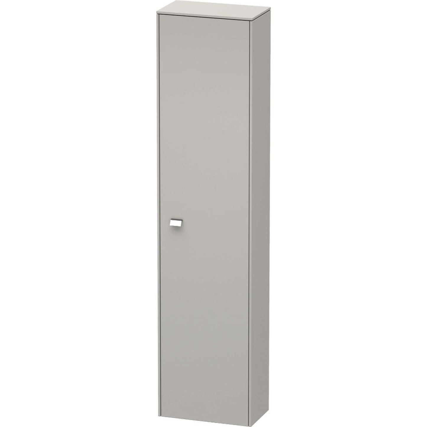 Duravit Brioso 20" x 79" x 14" Tall Cabinet With Right Door in Concrete Grey Matt and Chrome Handle
