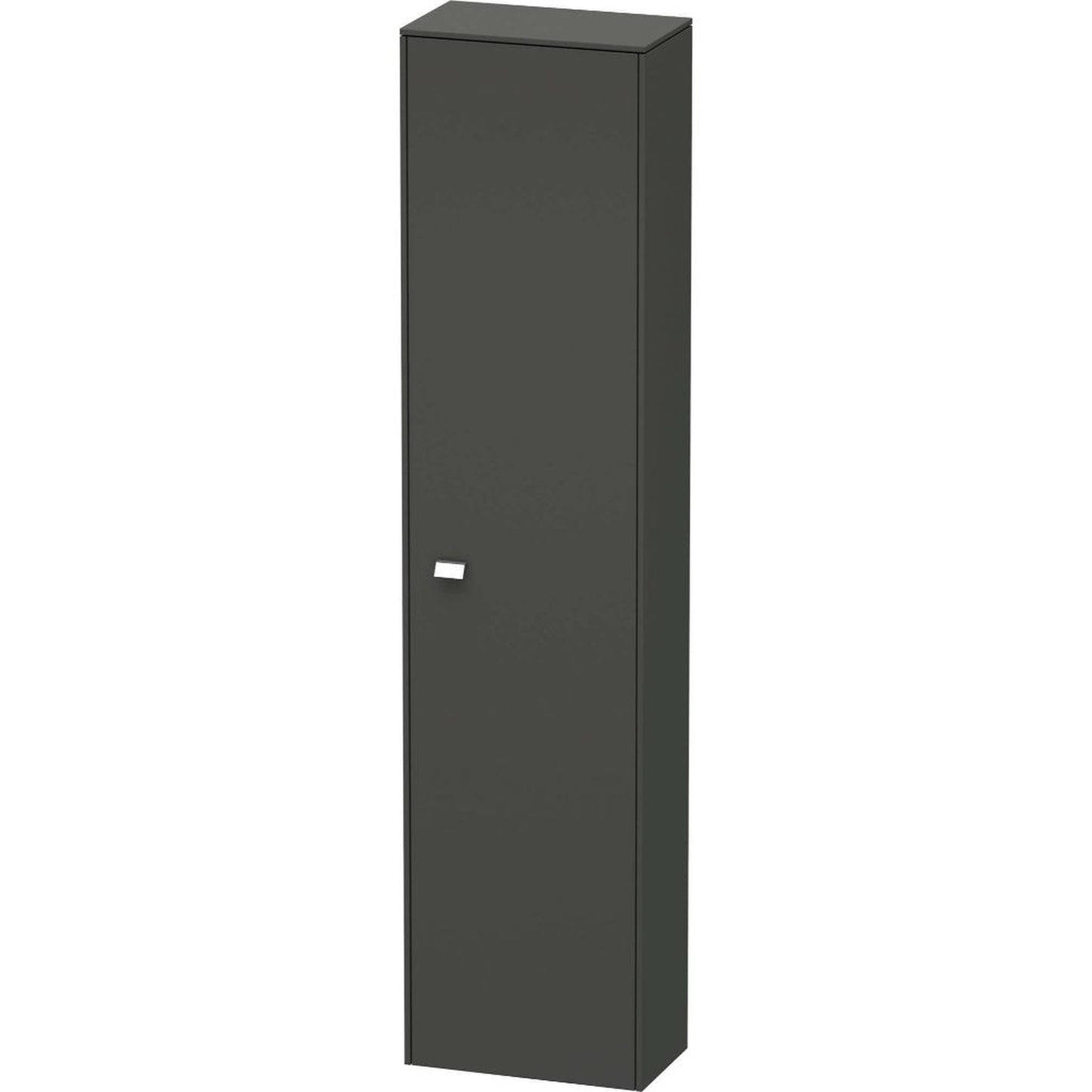 Duravit Brioso 20" x 79" x 14" Tall Cabinet With Right Door in Graphite Matt and Chrome Handle