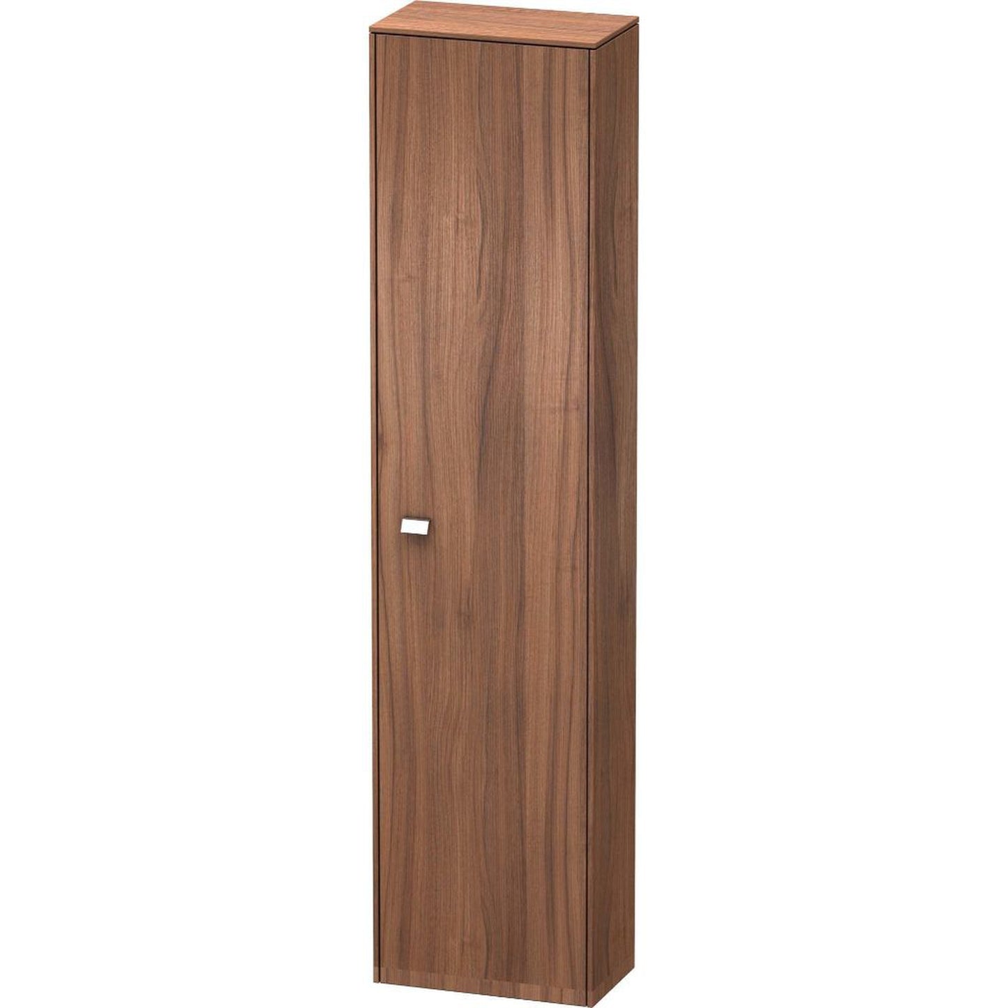 Duravit Brioso 20" x 79" x 14" Tall Cabinet With Right Door in Natural Walnut and Chrome Handle