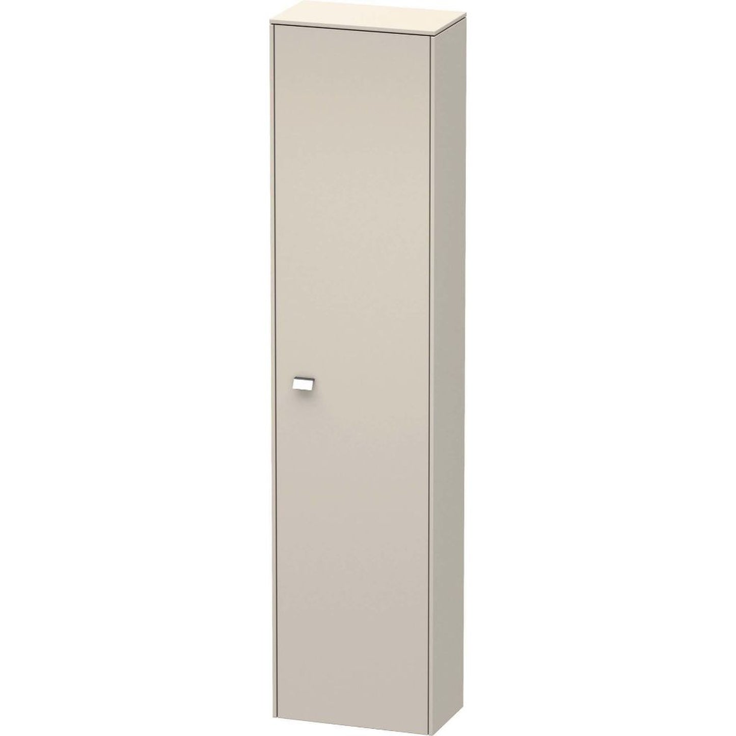 Duravit Brioso 20" x 79" x 14" Tall Cabinet With Right Door in Taupe and Chrome Handle