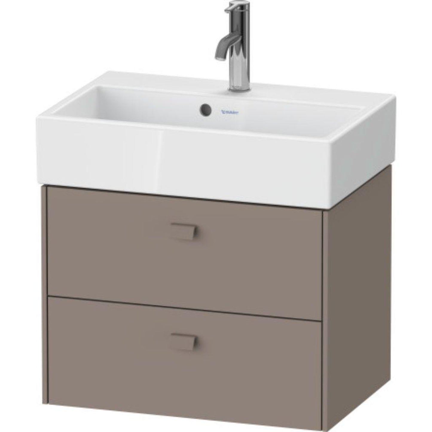 Duravit Brioso 23" x 17" x 15" Two Drawer Wall-Mount Vanity Unit in Basalt Matt