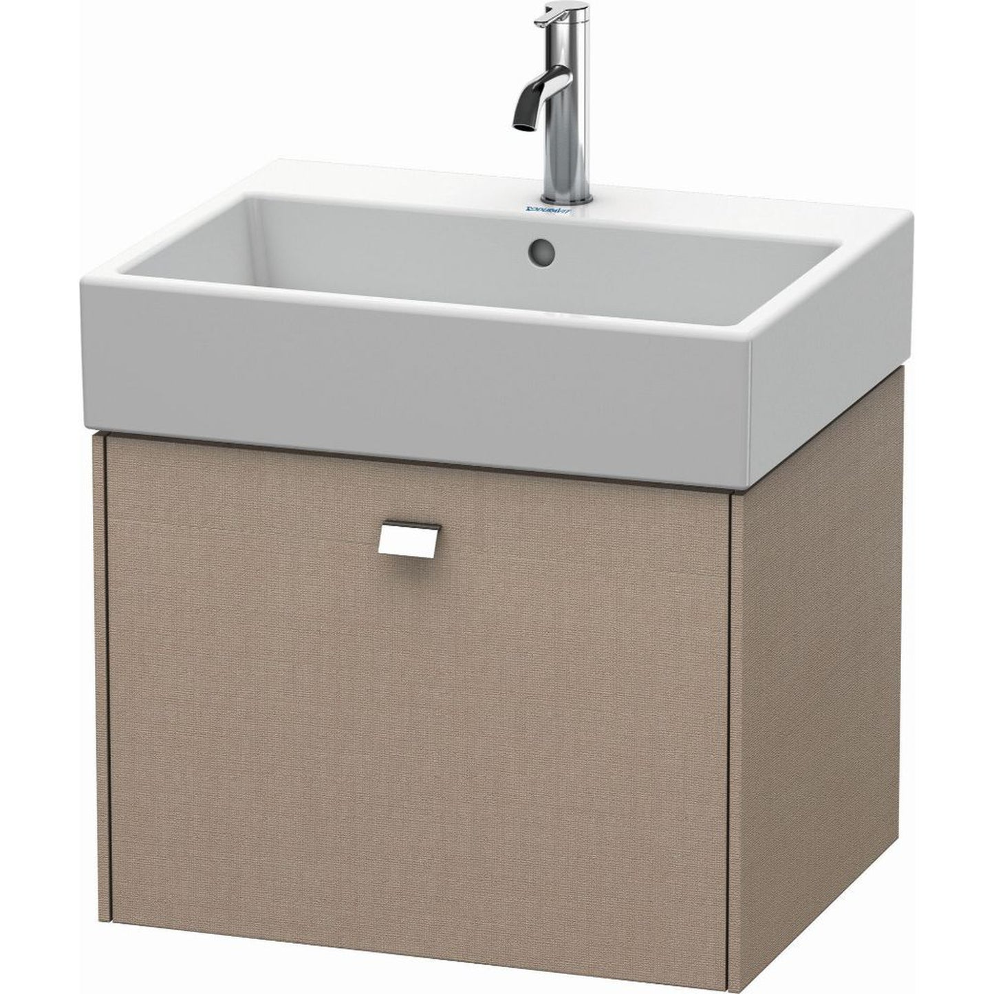 Duravit Brioso 23" x 17" x 18" One Drawer Wall-Mount Vanity Unit in Linen and Chrome Handle