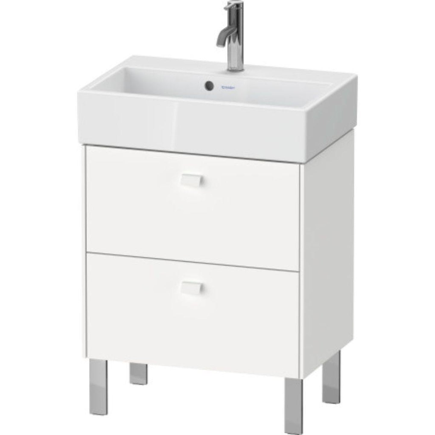 Duravit Brioso 23" x 22" x 15" Two Drawer Floor Standing Vanity Unit in White Matt