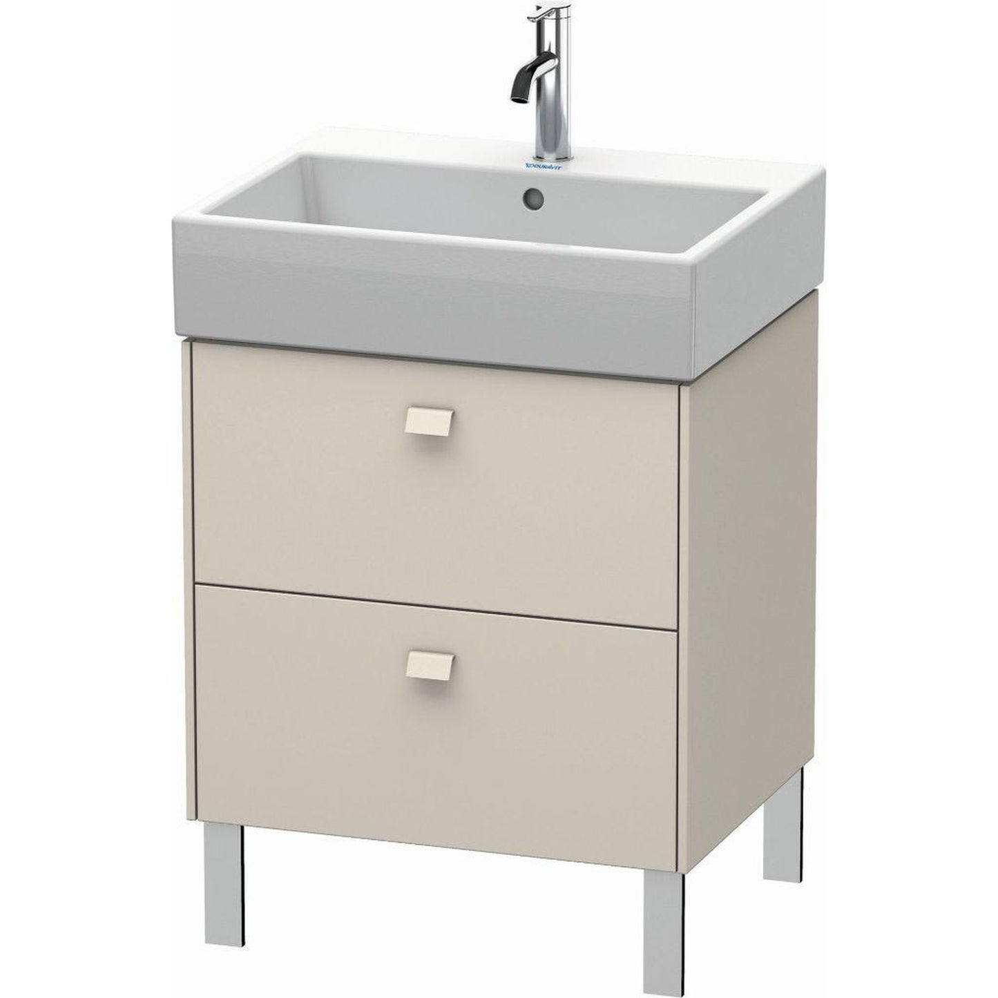 Duravit Brioso 23" x 22" x 18" Two Drawer Floor Standing Vanity Unit in Taupe