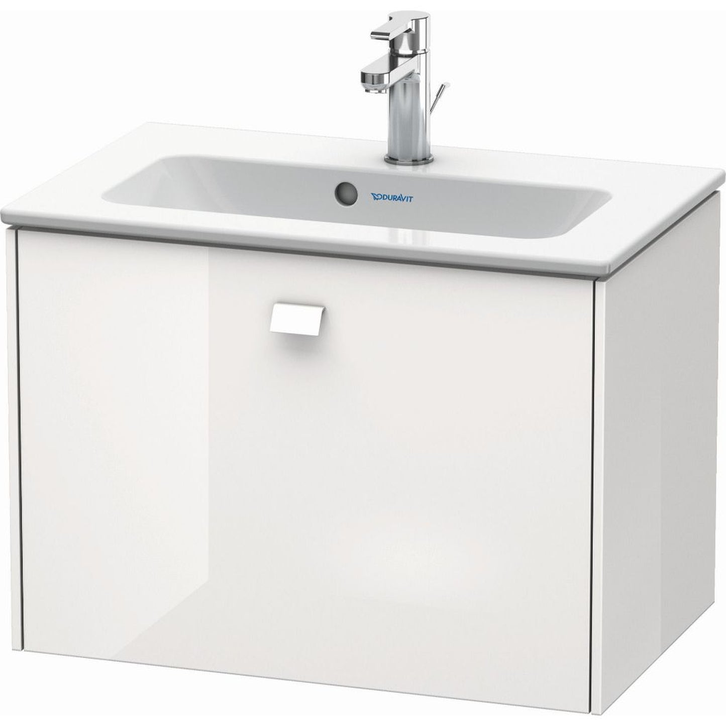 Duravit Brioso 24" x 17" x 15" One Drawer Wall-Mount Vanity Unit in White High Gloss