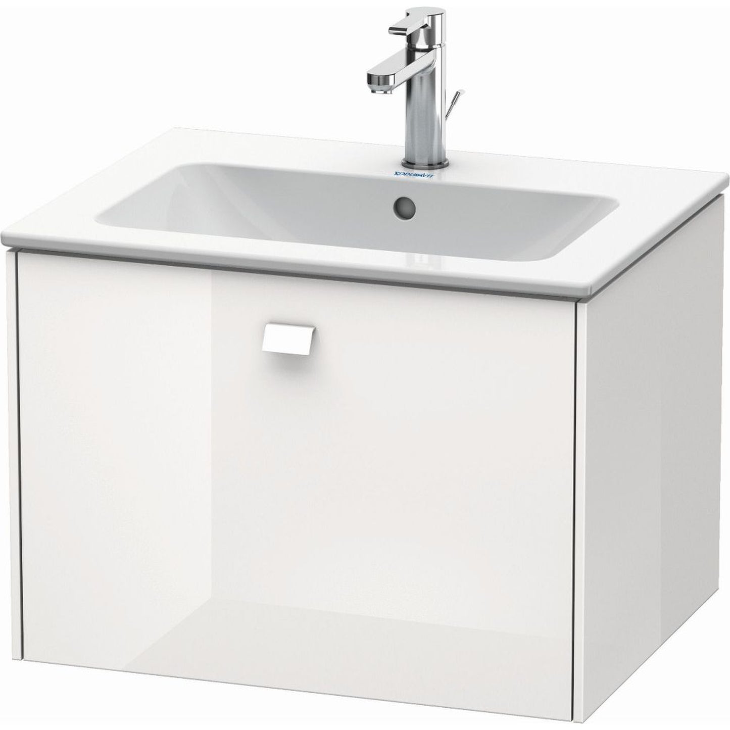 Duravit Brioso 24" x 17" x 19" One Drawer Wall-Mount Vanity Unit in White High Gloss