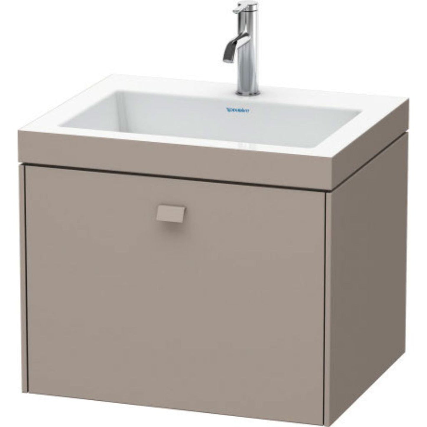 Duravit Brioso 24" x 20" x 19" One Drawer C-Bonded Wall-Mount Vanity Kit With One Tap Hole in Basalt Matt
