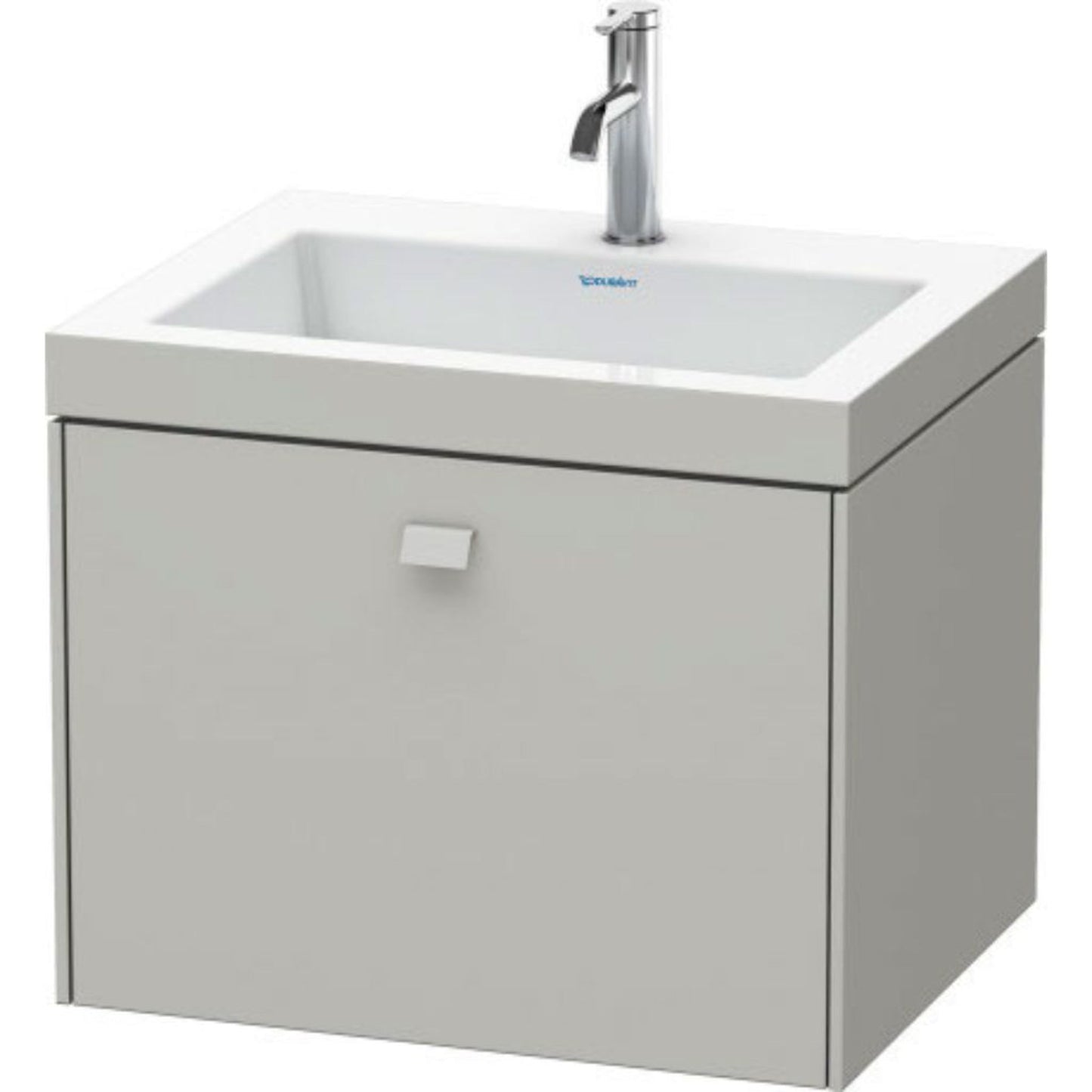 Duravit Brioso 24" x 20" x 19" One Drawer C-Bonded Wall-Mount Vanity Kit With One Tap Hole in Concrete Grey Matt