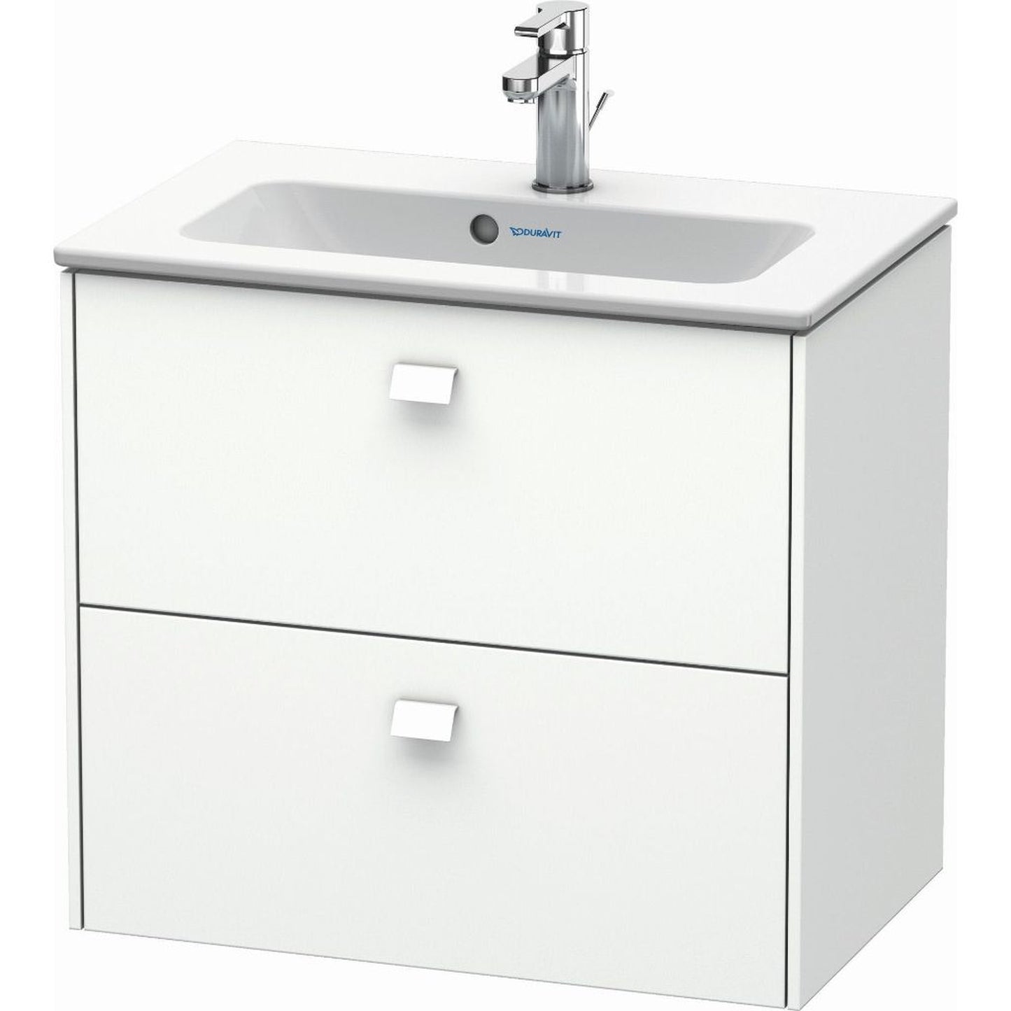 Duravit Brioso 24" x 22" x 15" Two Drawer Wall-Mount Vanity Unit in White Matt
