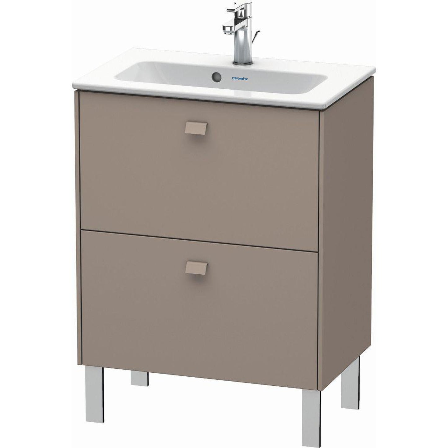 Duravit Brioso 24" x 27" x 15" Two Drawer Floor Standing Vanity Unit in Basalt Matt