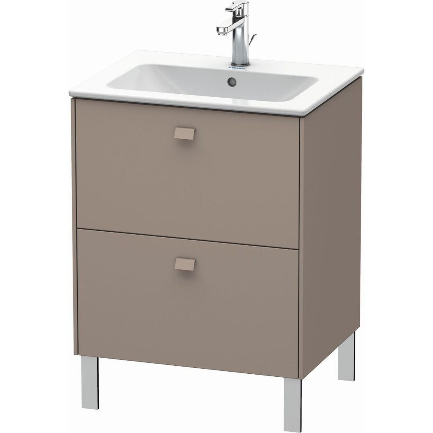 Duravit Brioso 24" x 27" x 19" Two Drawer Floor Standing Vanity Unit in Basalt Matt