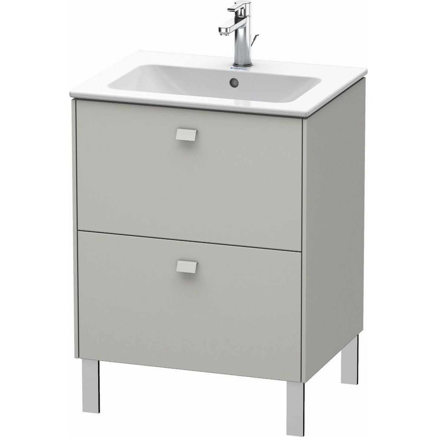 Duravit Brioso 24" x 27" x 19" Two Drawer Floor Standing Vanity Unit in Concrete Grey Matt