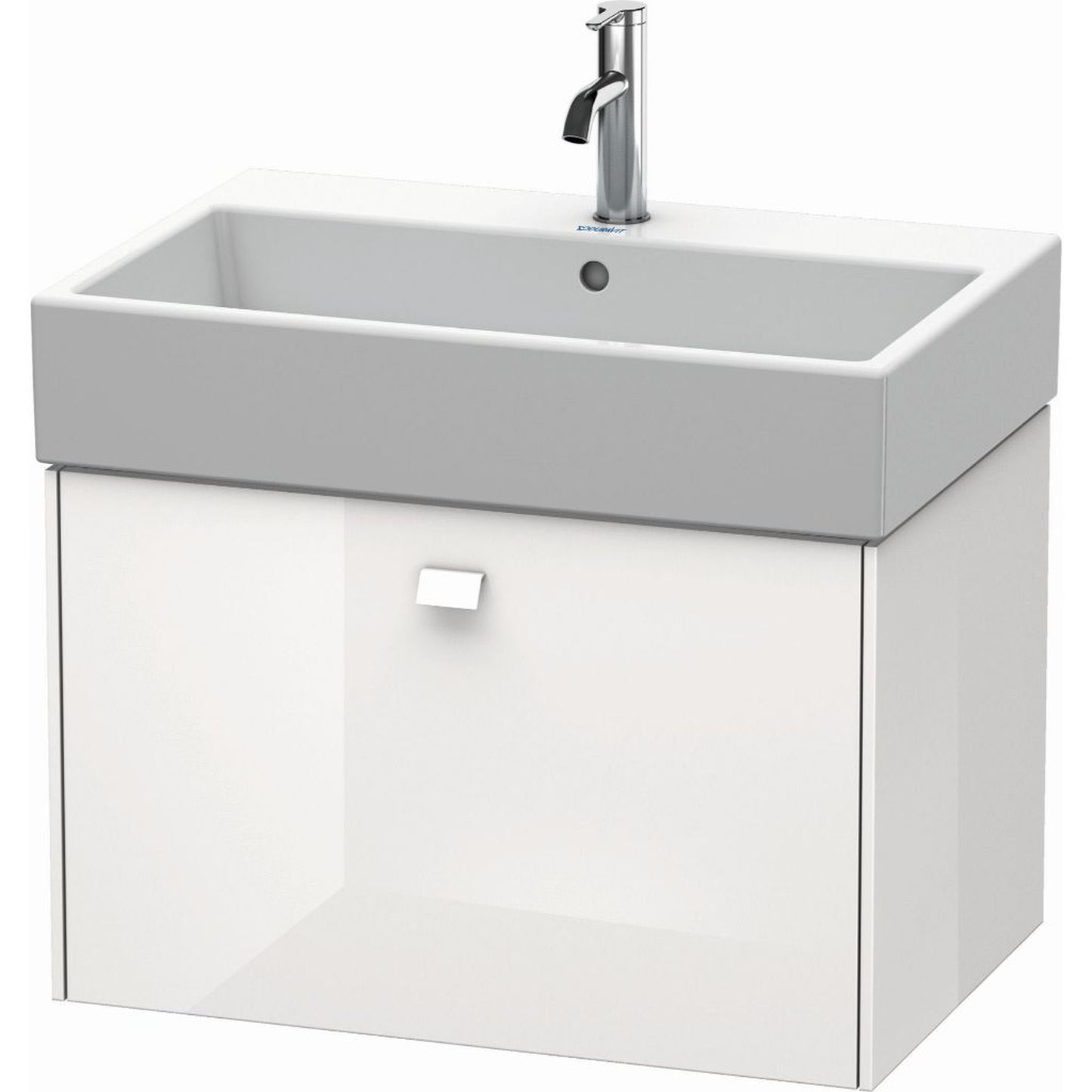 Duravit Brioso 27" x 17" x 18" One Drawer Wall-Mount Vanity Unit in White High Gloss
