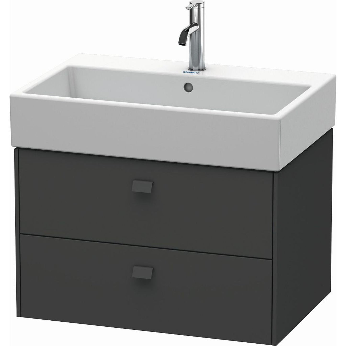 Duravit Brioso 27" x 17" x 18" Two Drawer Wall-Mount Vanity Unit in Graphite Matt