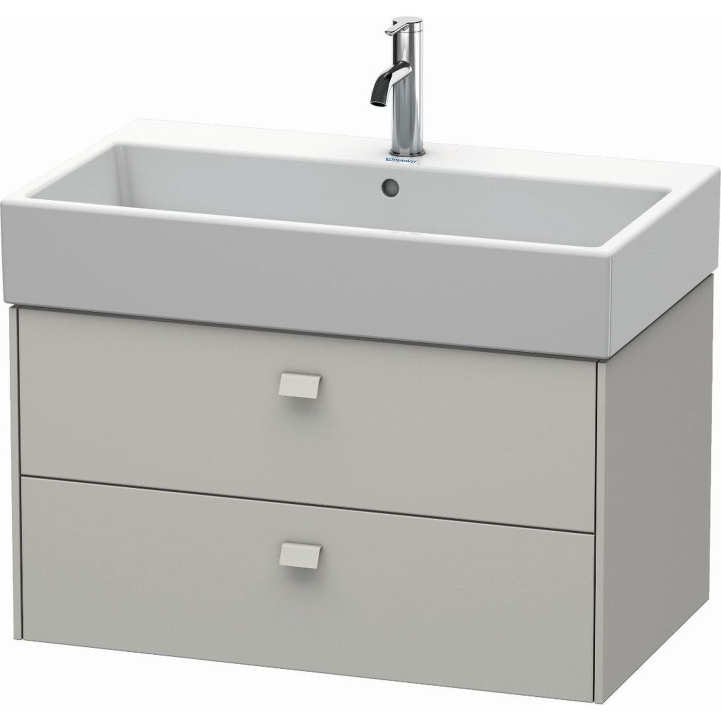 Duravit Brioso 31" x 17" x 18" Two Drawer Wall-Mount Vanity Unit in Concrete Grey Matt