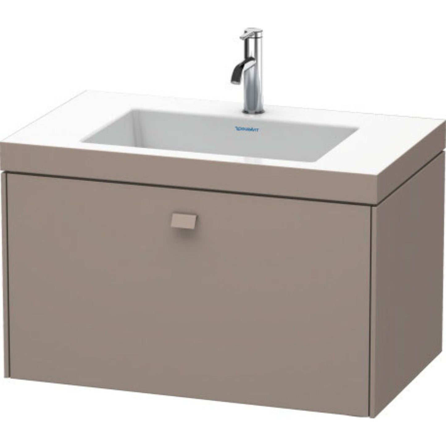 Duravit Brioso 31" x 20" x 19" One Drawer C-Bonded Wall-Mount Vanity Kit With One Tap Hole in Basalt Matt