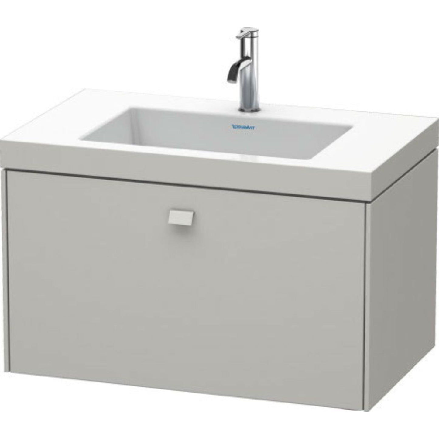 Duravit Brioso 31" x 20" x 19" One Drawer C-Bonded Wall-Mount Vanity Kit With One Tap Hole in Concrete Grey Matt