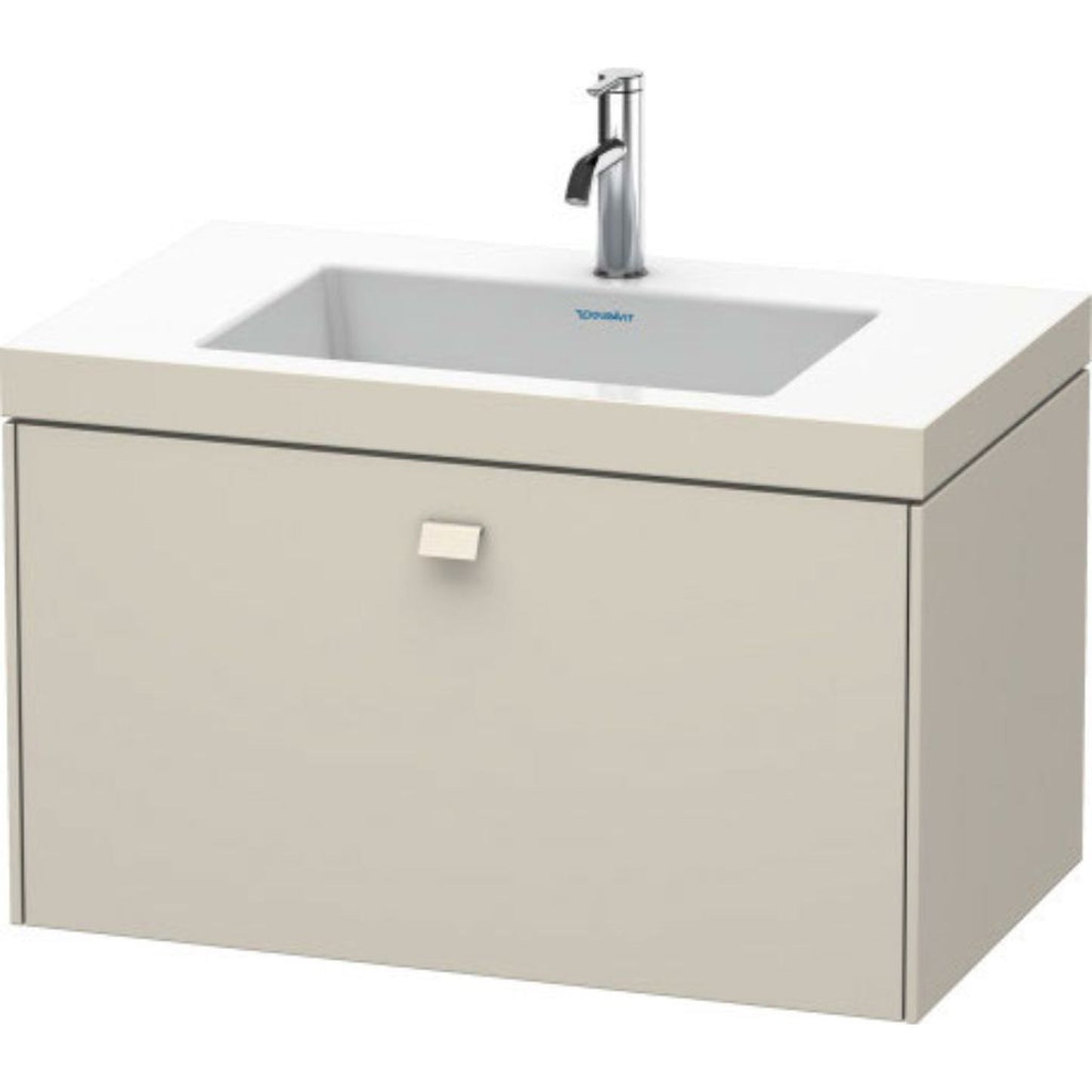 Duravit Brioso 31" x 20" x 19" One Drawer C-Bonded Wall-Mount Vanity Kit With One Tap Hole in Taupe