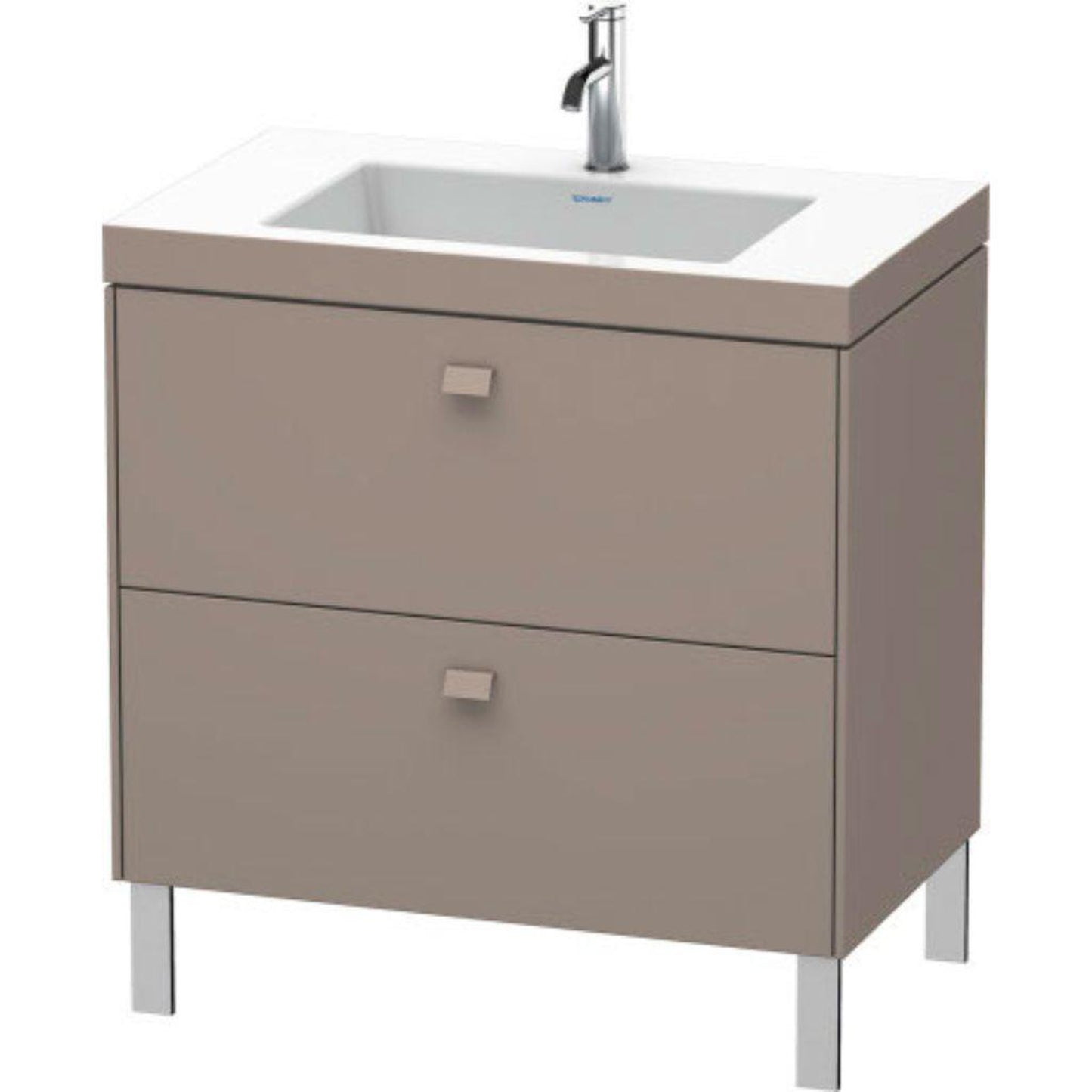 Duravit Brioso 31" x 28" x 19" Two Drawer C-Bonded Floor Standing Vanity Kit With One Tap Hole in Graphite Matt